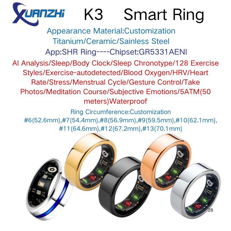 K3 AI Fitness Tracker Ring with HRV 2