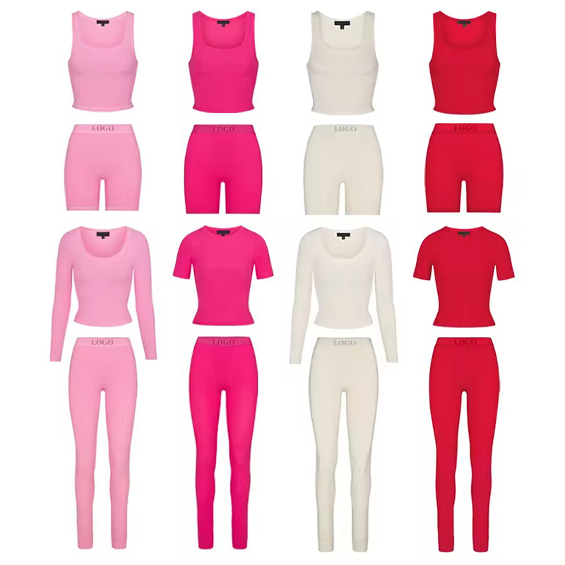 Women's Ribbed Cotton Two-Piece Lounge Set 4