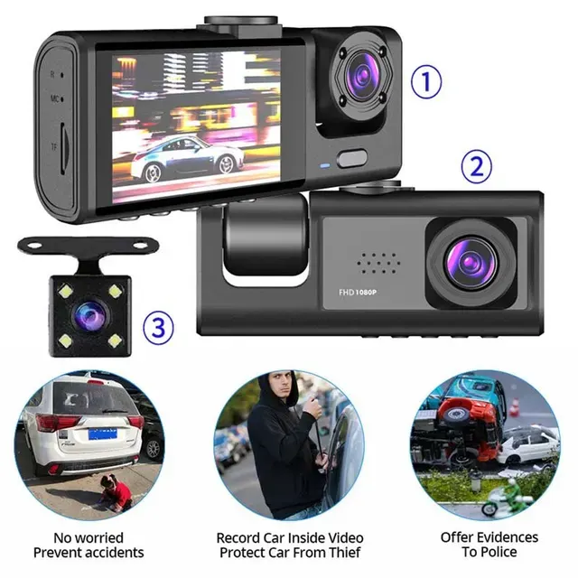 Dashcam with Night Vision and 1080P 3