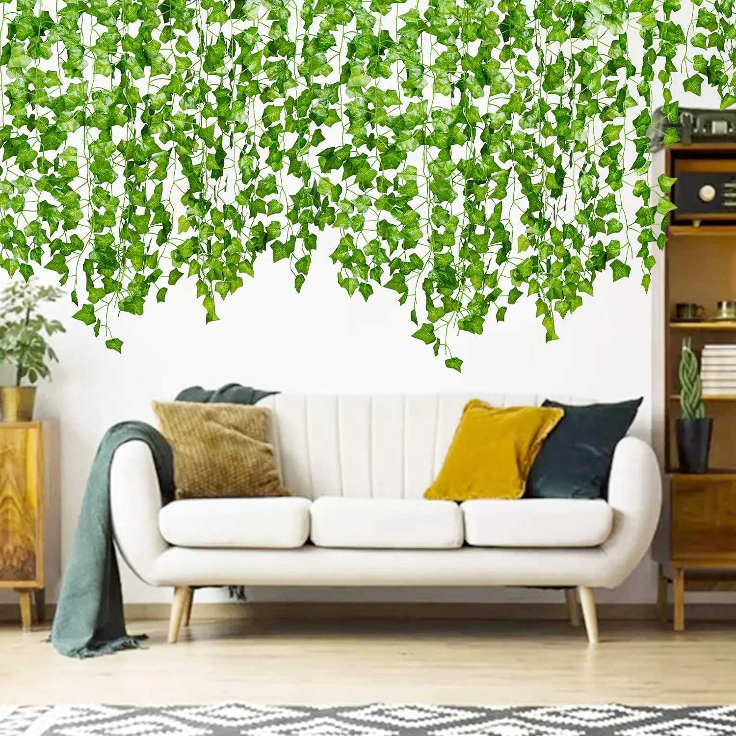 12-Pack Artificial Green Ivy Garland 2