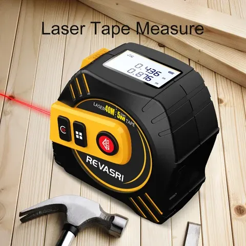 REVASRI Laser-Messband 40M Infrarot-Laserentfernungsmesser mit HD Smart Display