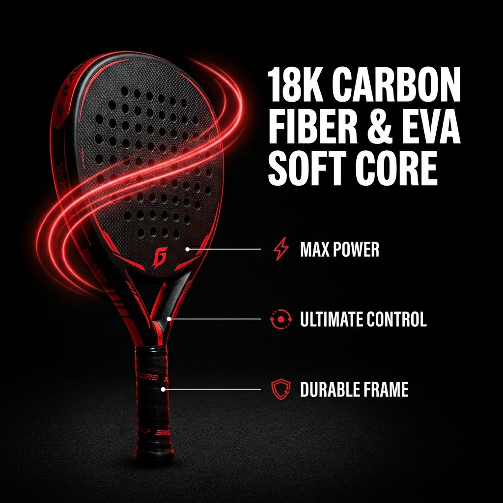 Teardrop Matte Padel Racket for Intermediates 3