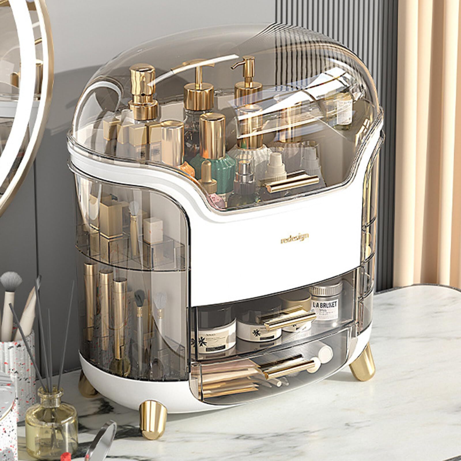 Portable Clear Rotating Light Luxury Multi-Function Table Makeup 4