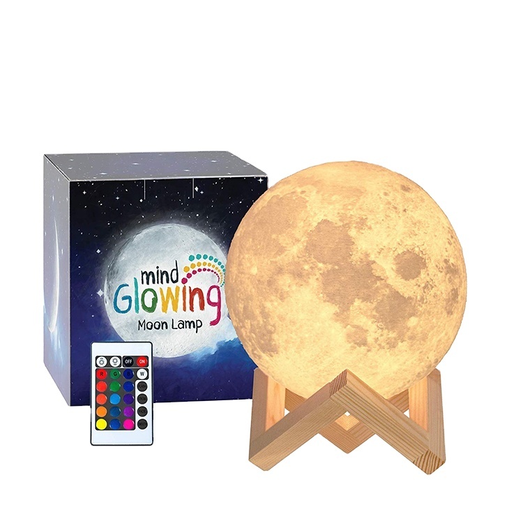 16 LED Colors Dimmable Rechargeable Mind-glowing 3D Moon