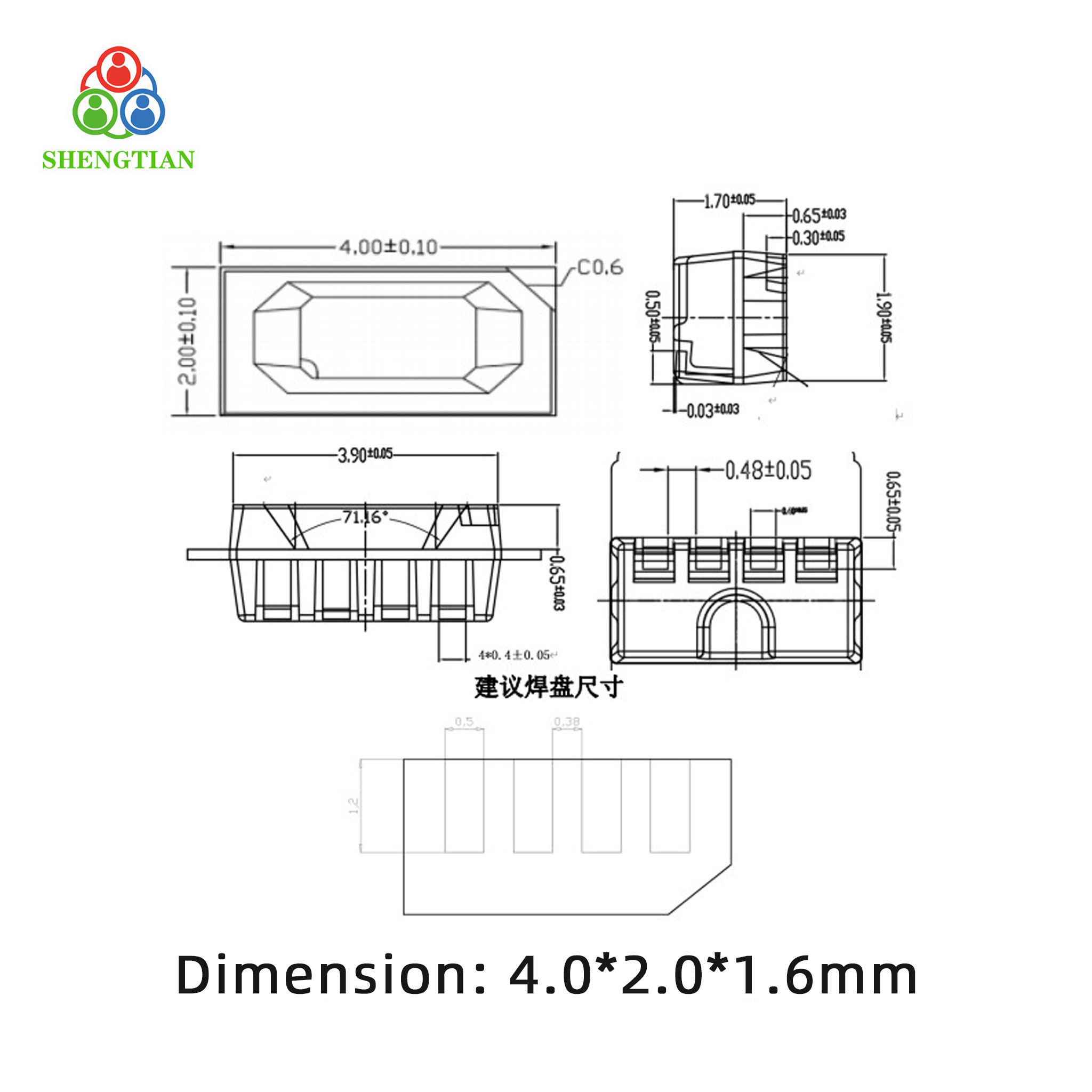 Side-View Addressable 4020 RGB LED Chip 2