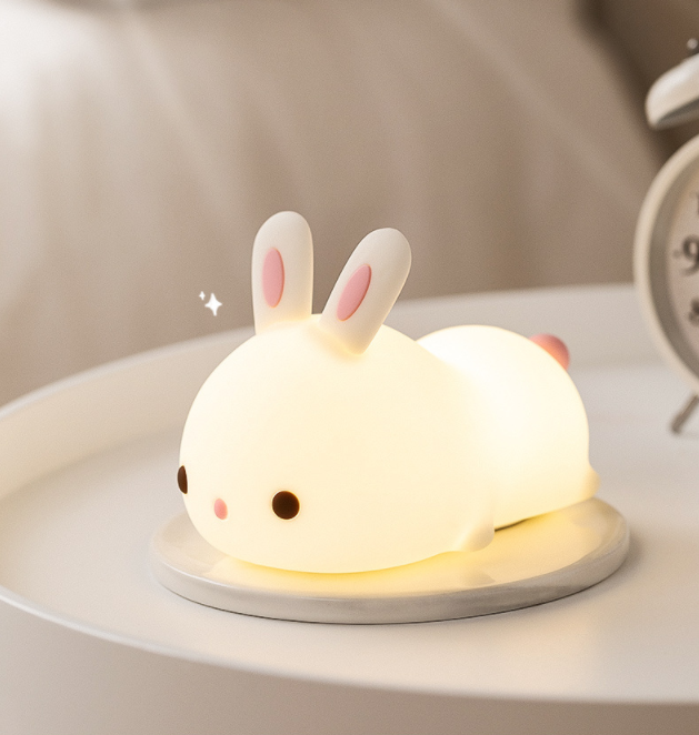 Year'S Gift Rabbit Silicone Lamp Pat Feeding Creative