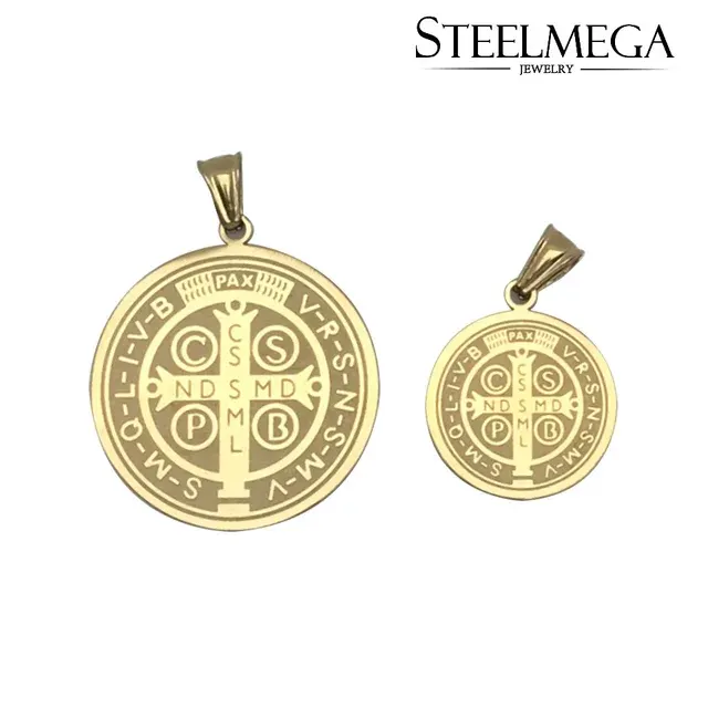 Stainless Steel Saint Benedict Medal Pendant 2