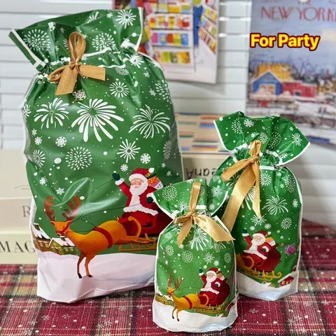 Plastic Gift Bag with Drawstring