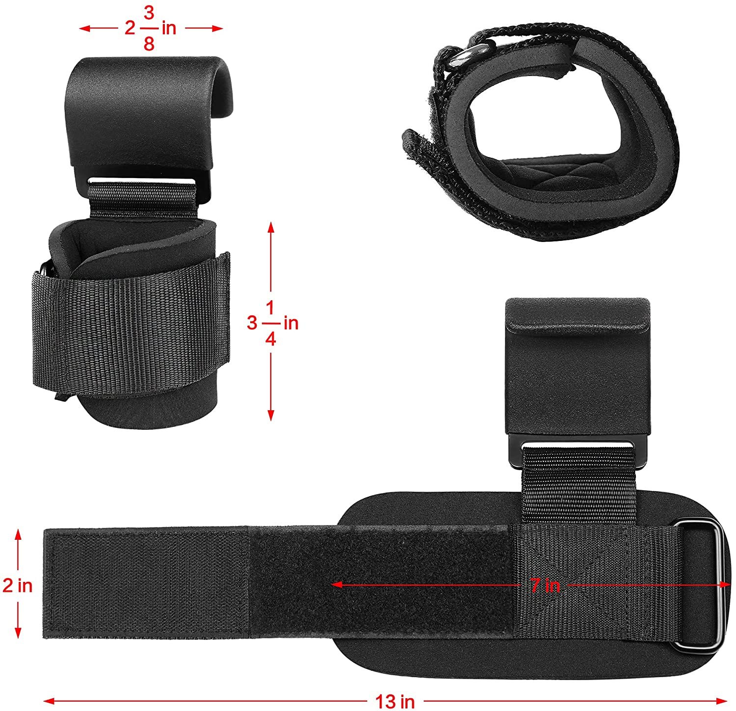 Hand Grip Support Wrist Straps Weight Lifting Hooks 2