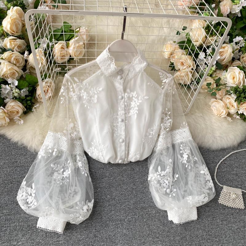 Women's Puff Sleeve Slim Shirt