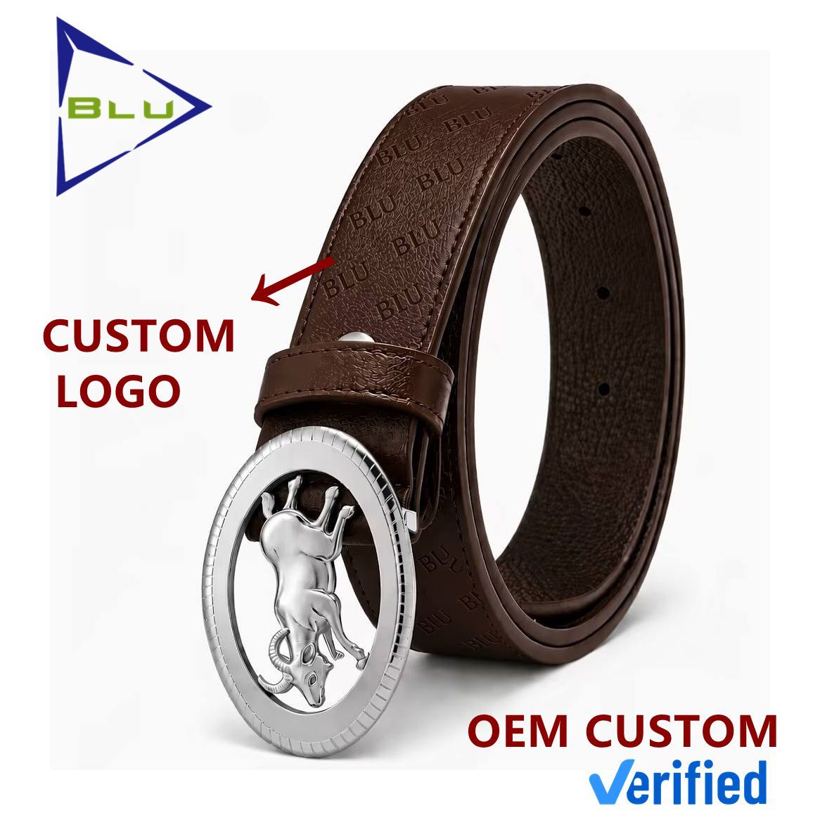 Classic Debossed Vegan Leather Women's Belt