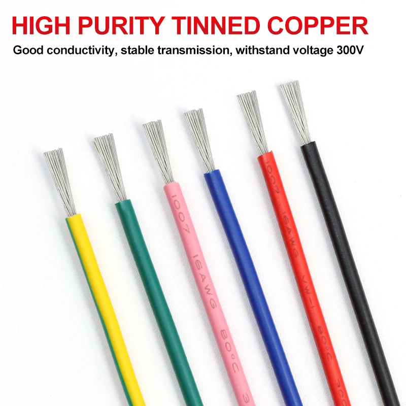 12-Color Electrical Wire, 5/10 m, 16-30 AWG 4