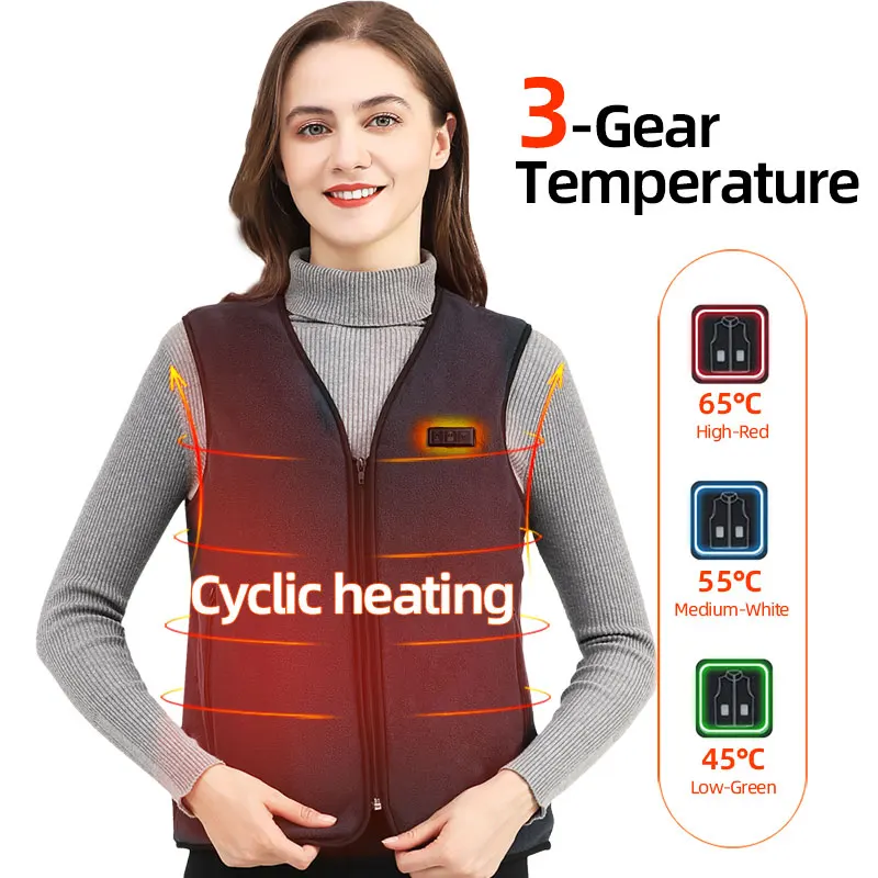 Rechargeable Fleece Heated Vest with Battery 4