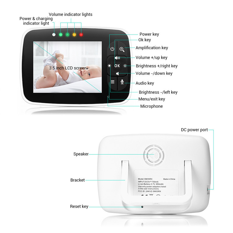 3.5-Inch Wireless Baby Monitor with Night Vision 3