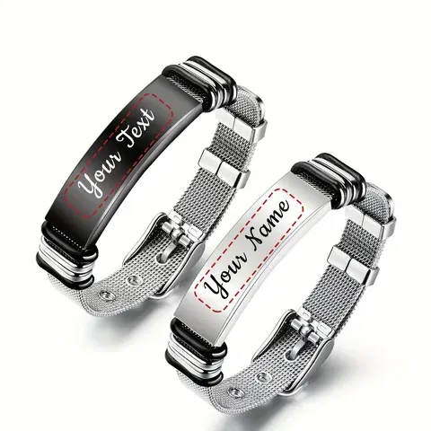 Personalized Stainless Steel Name Bracelet For Him