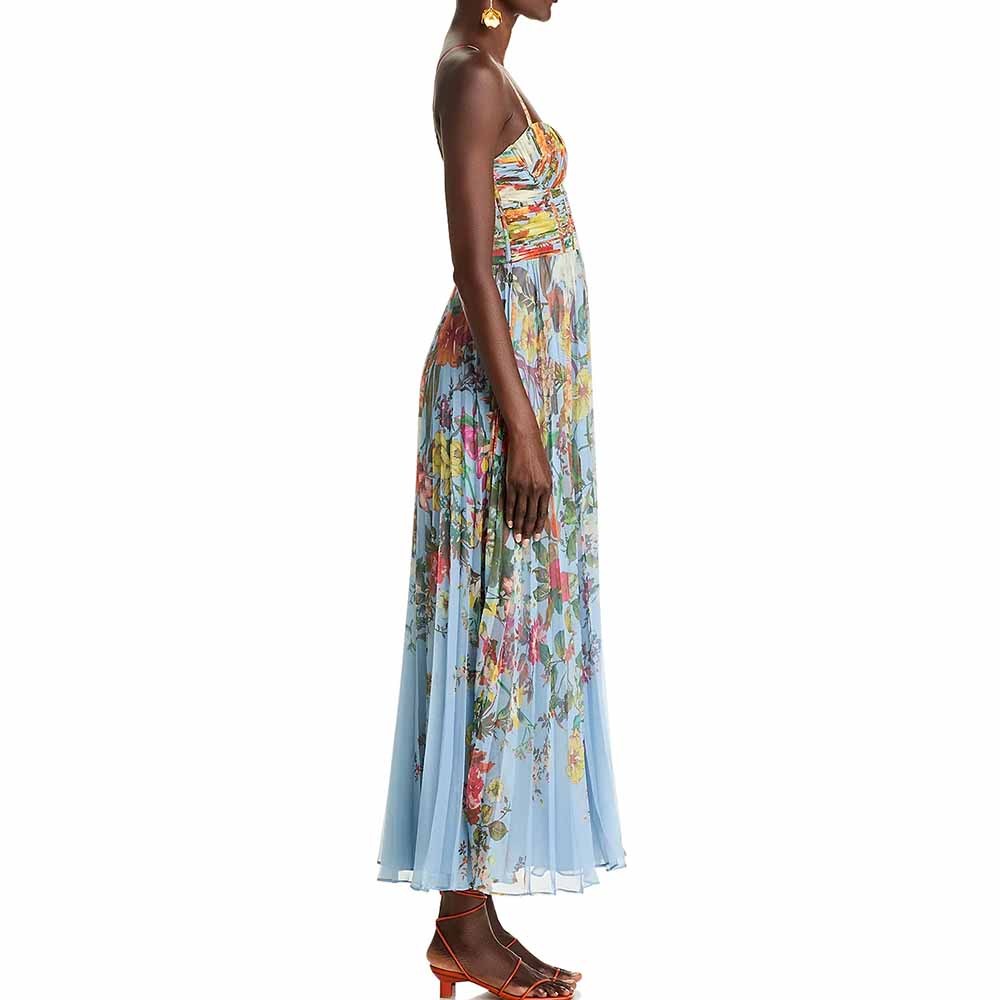 Langes Spitzen-Maxikleid mit Blumenmuster 2