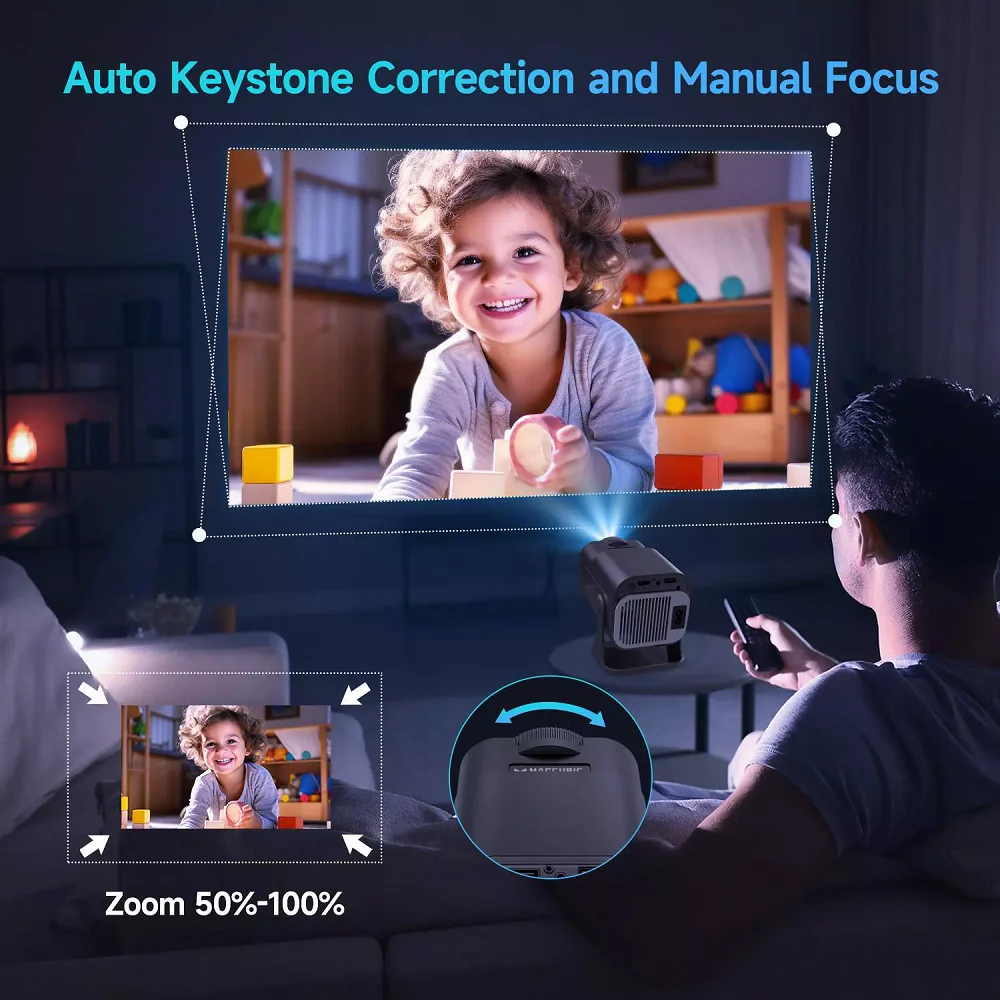 Portable 4K Mini Projector with WiFi 4