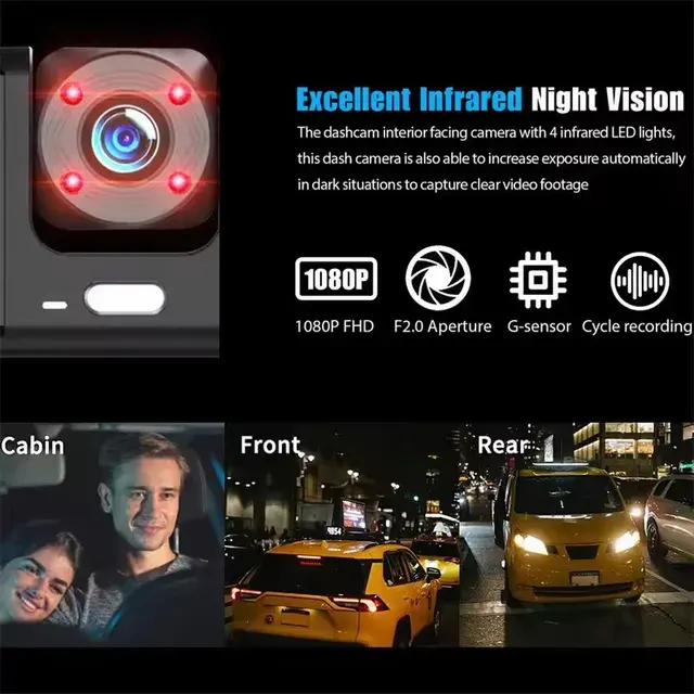 Car DVR Camera 1080P Front Rear Night Vision 4