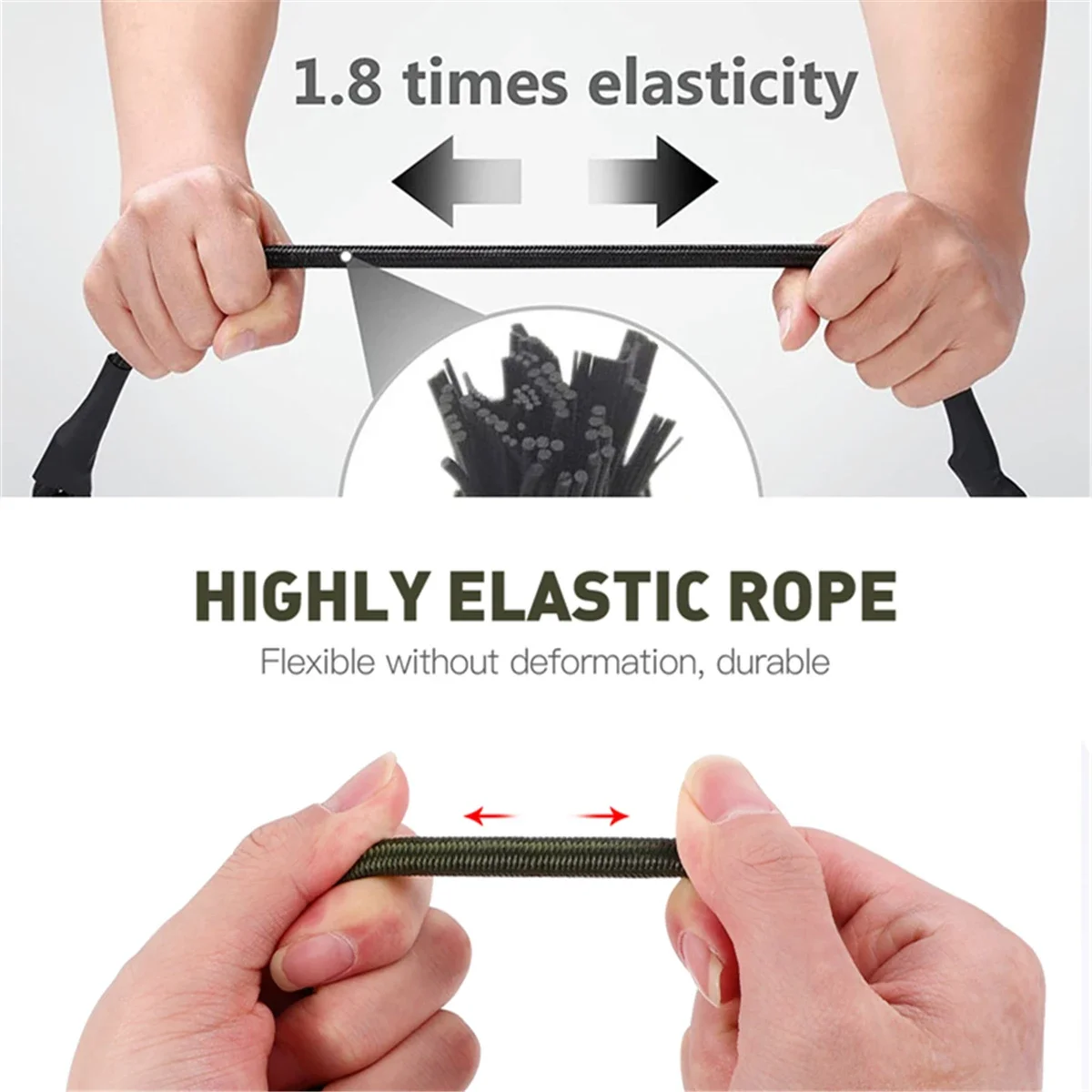 Heavy-Duty Bungee Cord with Carabiner Hooks 2