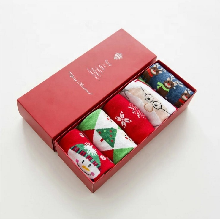 Women Christmas Crew Socks Set 4