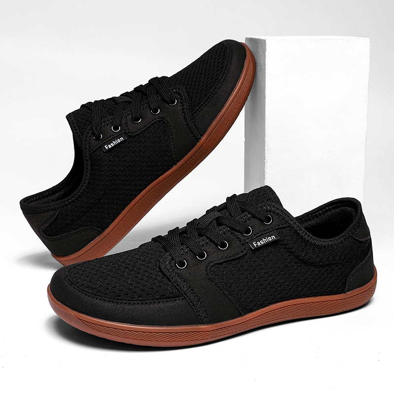 Couple's Wide Toe Shoes Lace Up Knit Barefoot 3