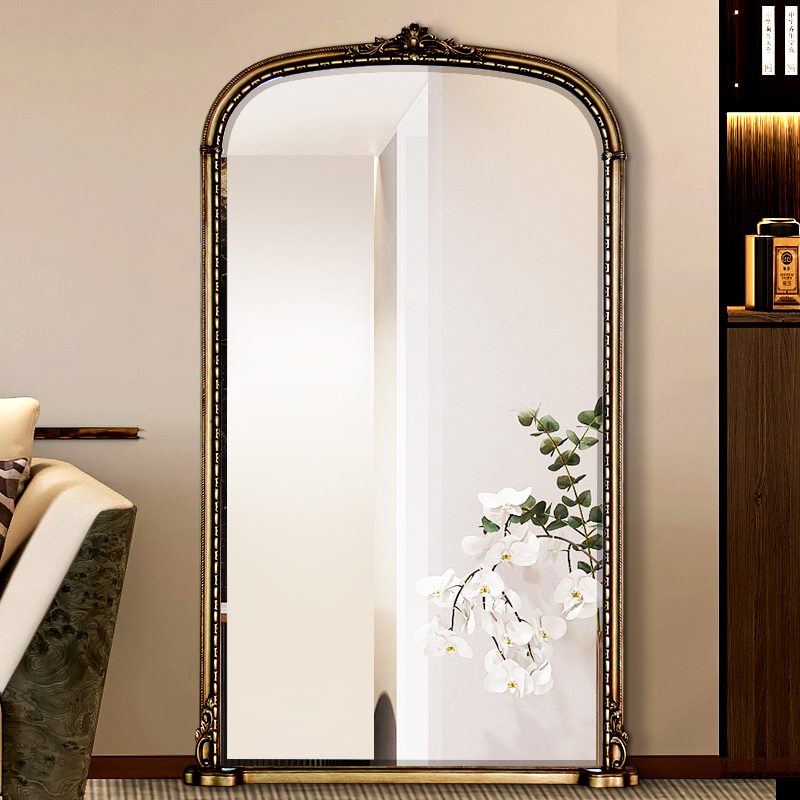 French Baroque Antique Arched Mirror for Wall Decor