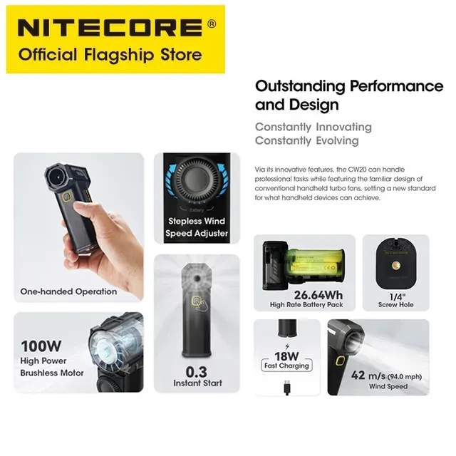 Portable Pocket Fan, Stepless Speed Control 3