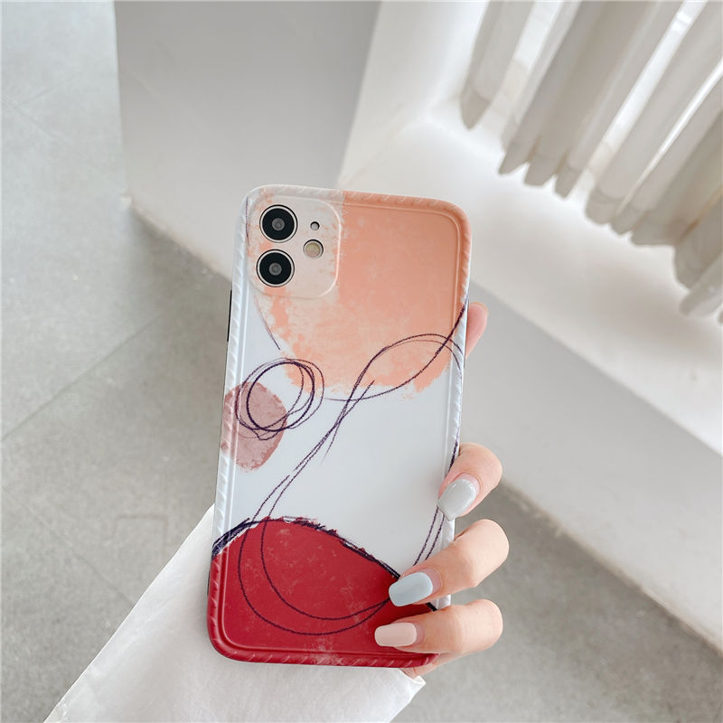 Compatible With Apple Geometric Contrast Morandi IPhone12mini 11pro