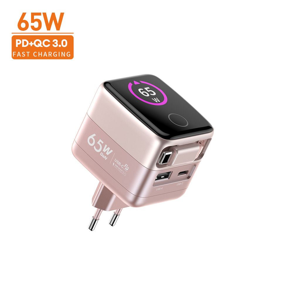 65W GaN Charger with Display and Cable 4