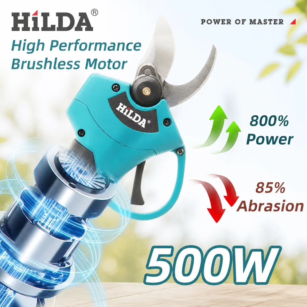 HILDA Akku-Bürstenlose Elektrische Gartenschere Professioneller Obstbaum-Astschneider Garten-Elektrowerkzeug für 4