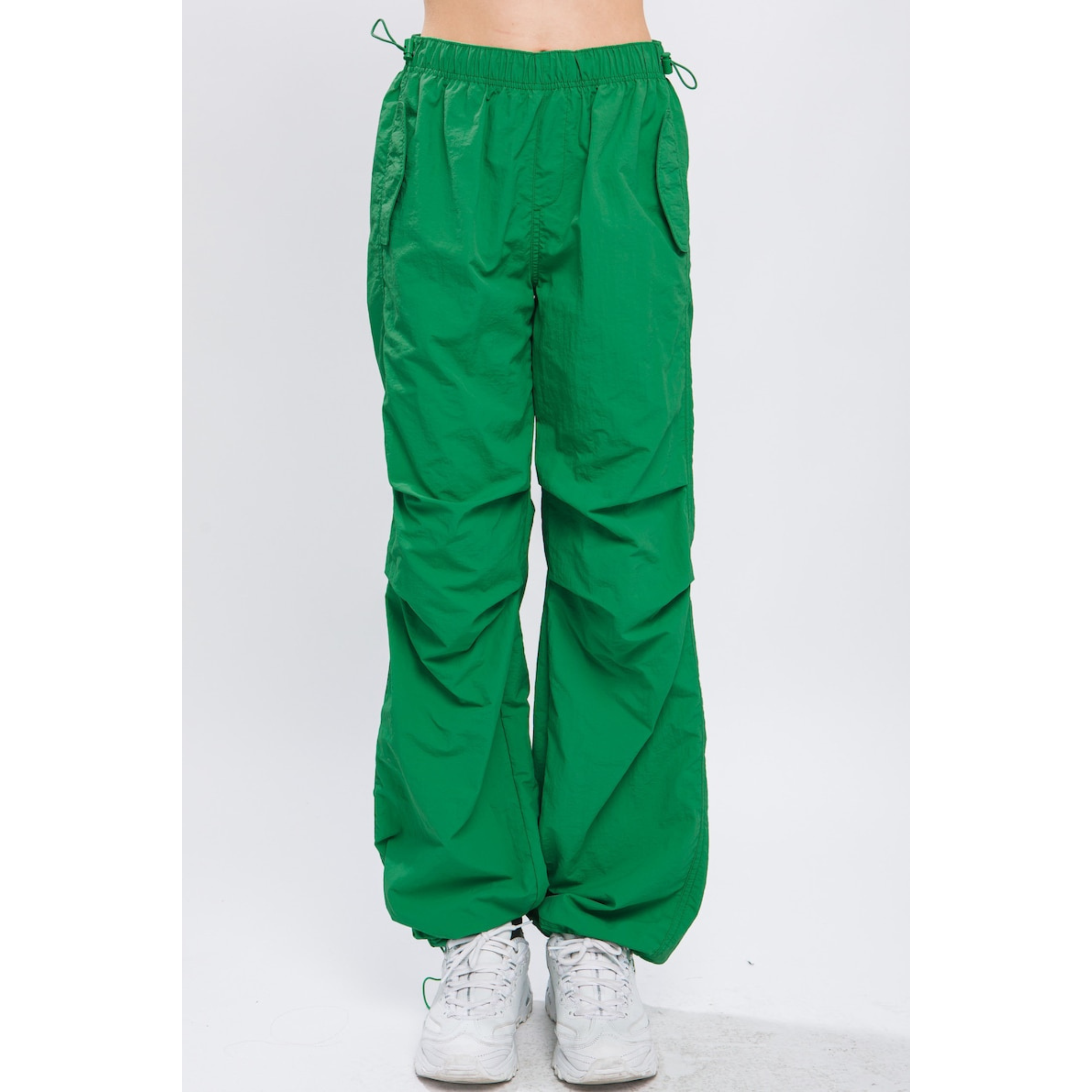 Unisex Cargo Pants Loose Fit Multi-Pocket Drawstring Trousers