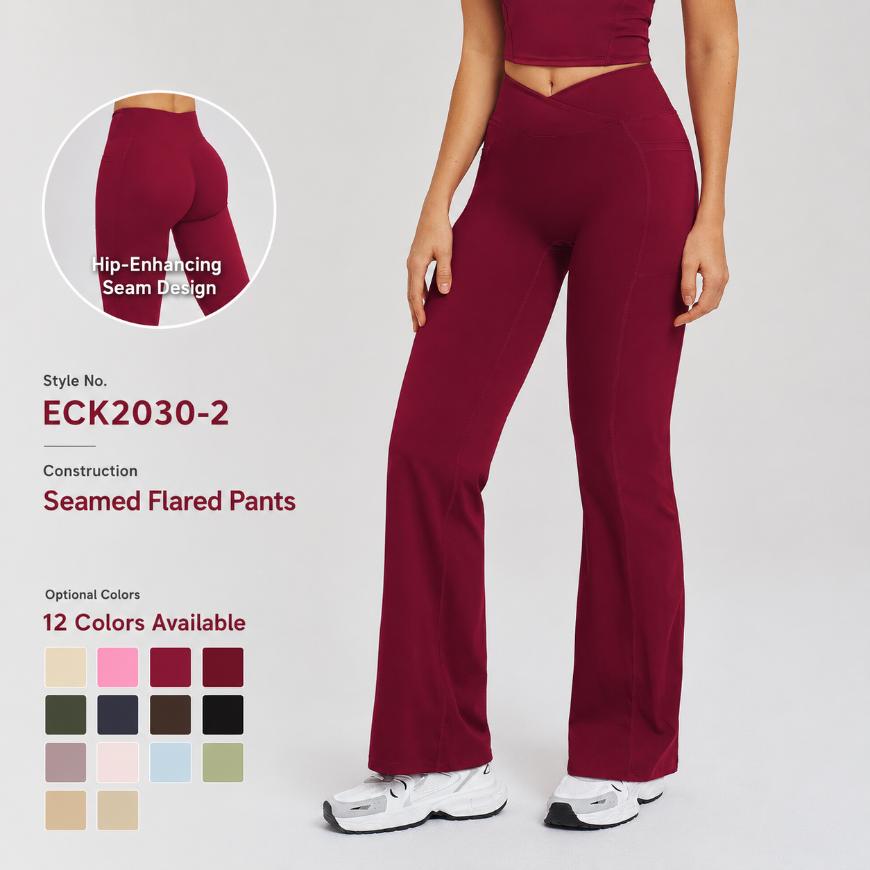 Cross Waist Tummy Control Bootcut Leggings