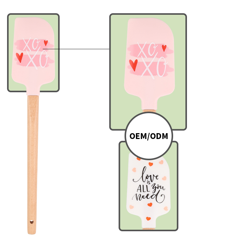 Pink Silicone Pastry Scraper Spatula Set 3