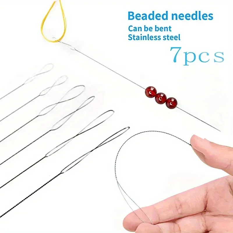 Stainless Steel Bead Needles Set with Tools 2