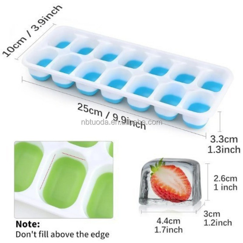 Food Grade Silicone Flexible Ice Cube Tray Moulds 4