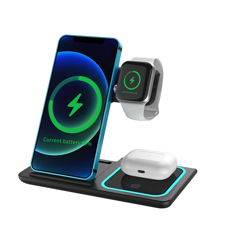 Foldable 3-in-1 Wireless 15W Charging Station