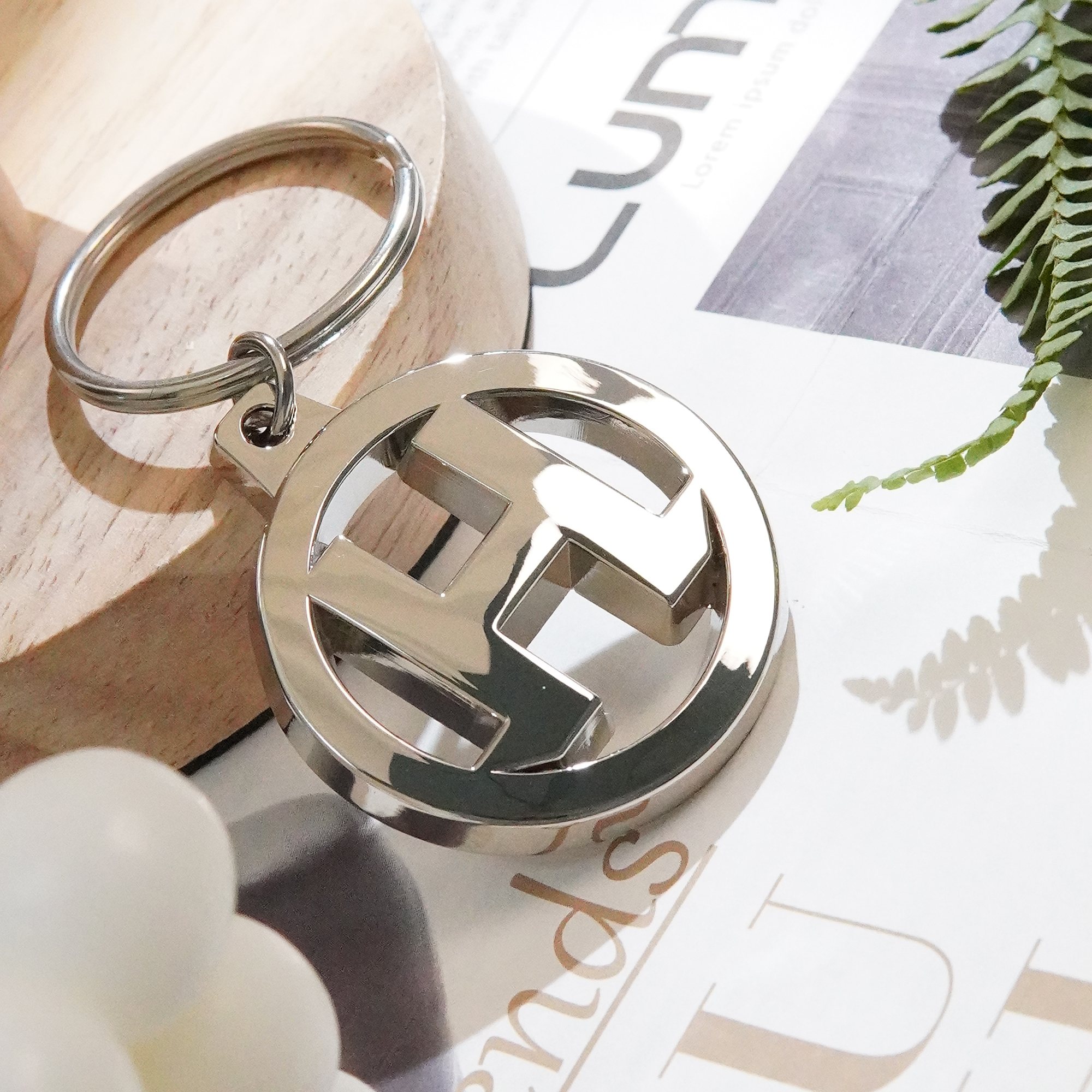 Polished Metal 3D Letter Keychain