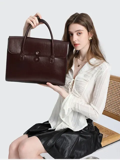 Damen-Ledertasche Aktentasche 3
