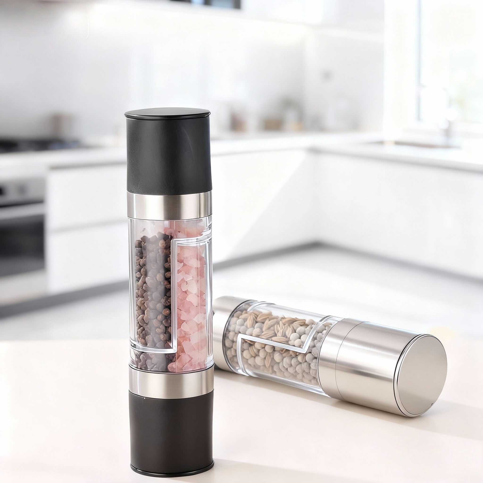 Stainless Steel 2-in-1 Dual Head Spice Grinder 4