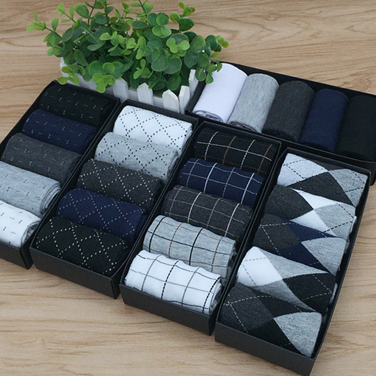 Men's Cotton Business Socks 5 Pairs