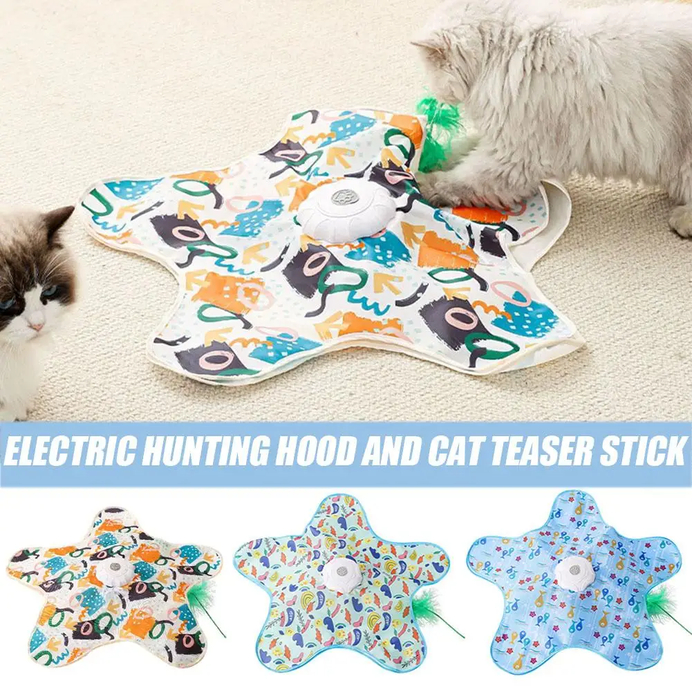 Interactive Cat Hide and Seek Toy with Squeaky Mouse