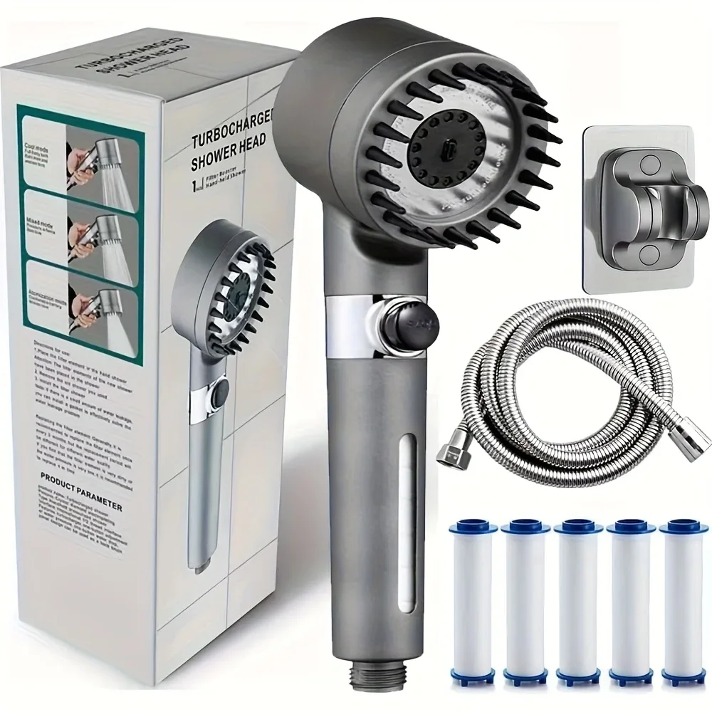 Turbo Boost Ionischer Duschkopf Neu Handgehaltener Ionen-Duschsprüher mit 2