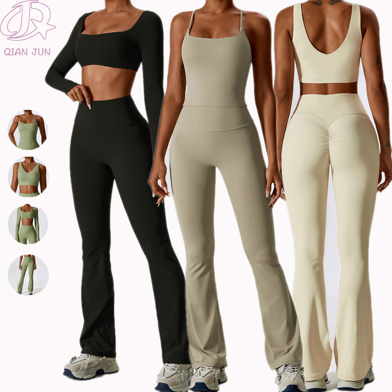 Women's Yoga Sports Bra and High-Waist Pants Set