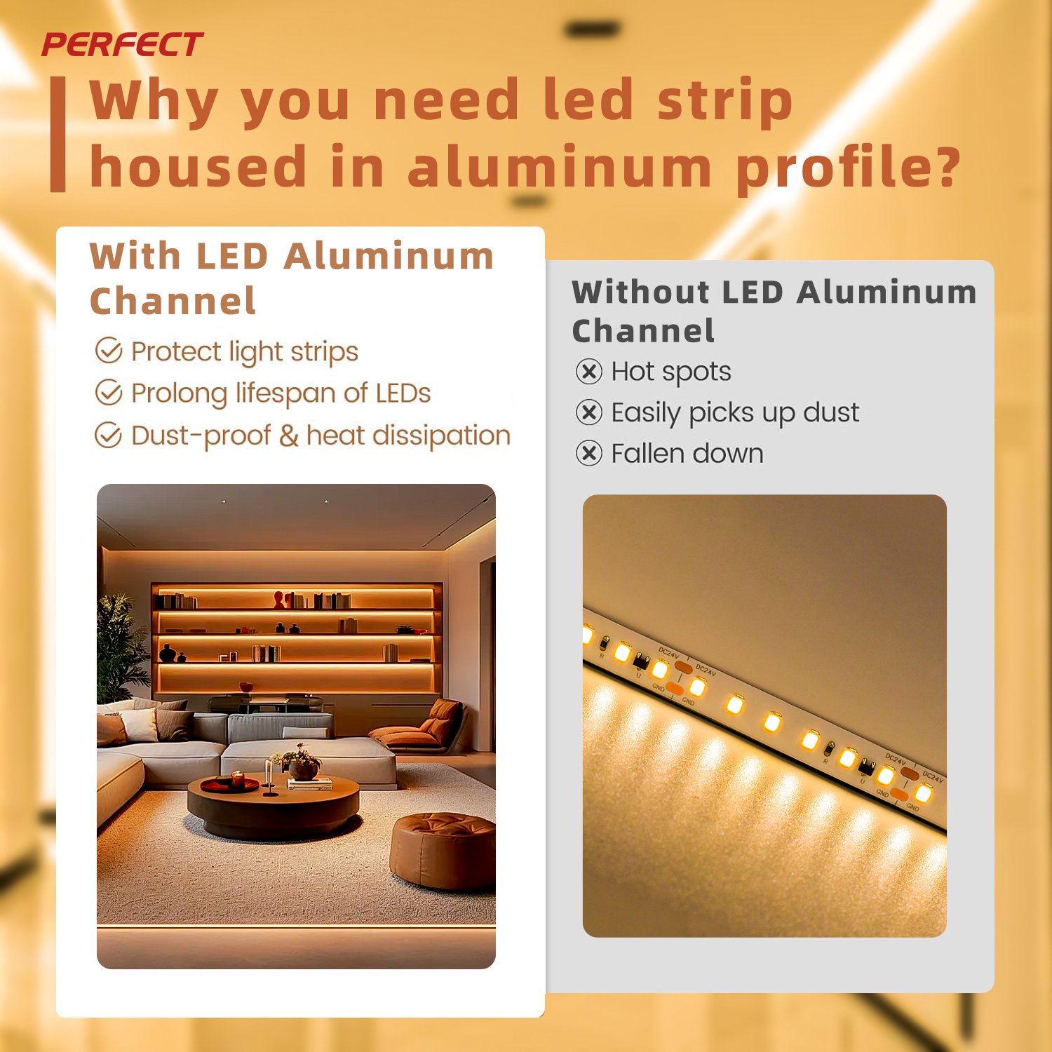 2835 LED Strip in Aluminum Profile 2