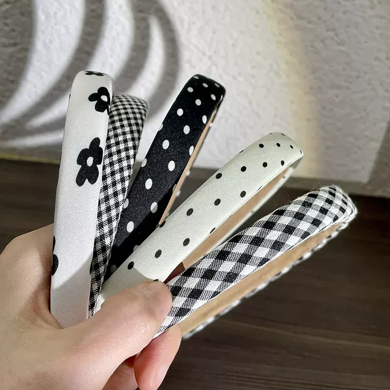 Polka Dot Haarbänder für Frauen Blumendruck Haarband Stirnbänder 2