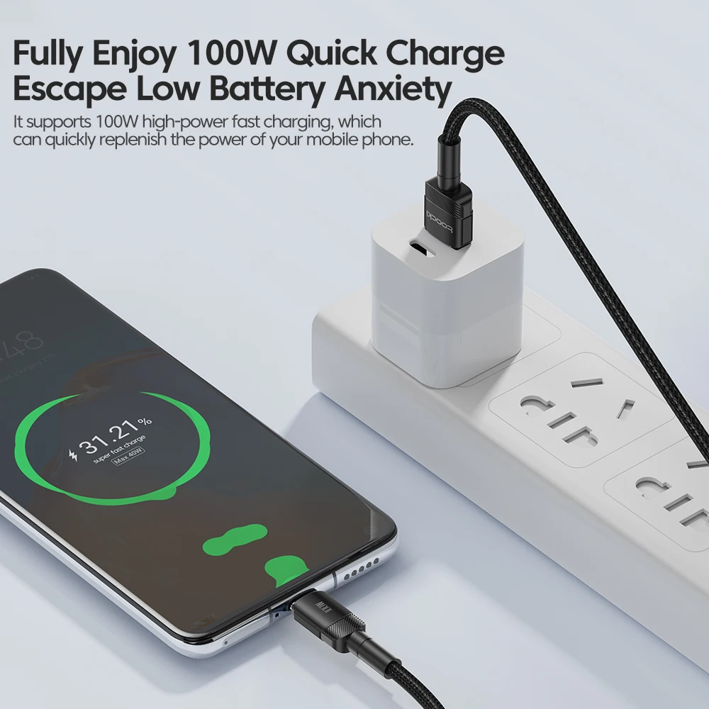 100W USB-C-Schnellladekabel, 6A