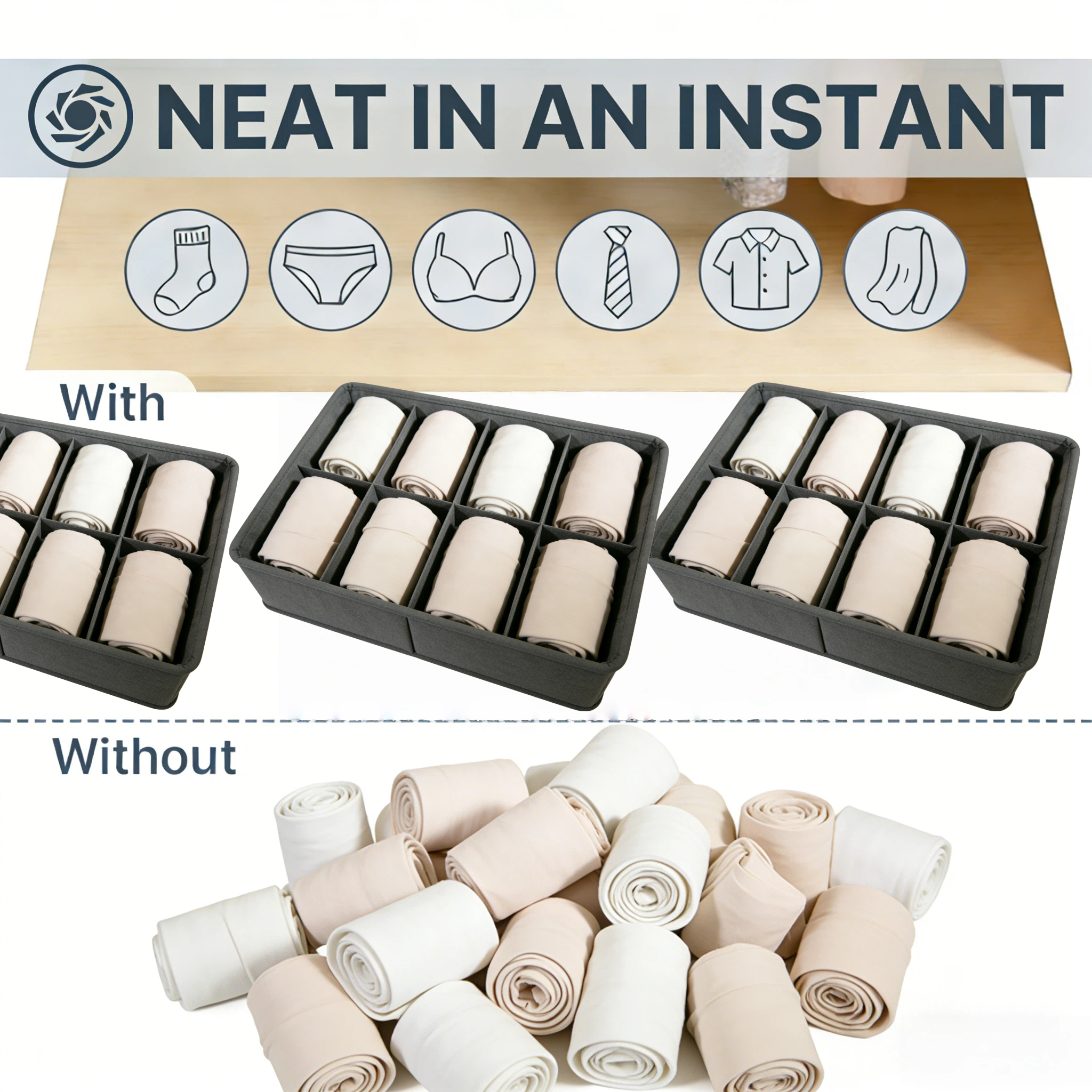 Multi-purpose Household Items Drawer Organizer Underwear Socks