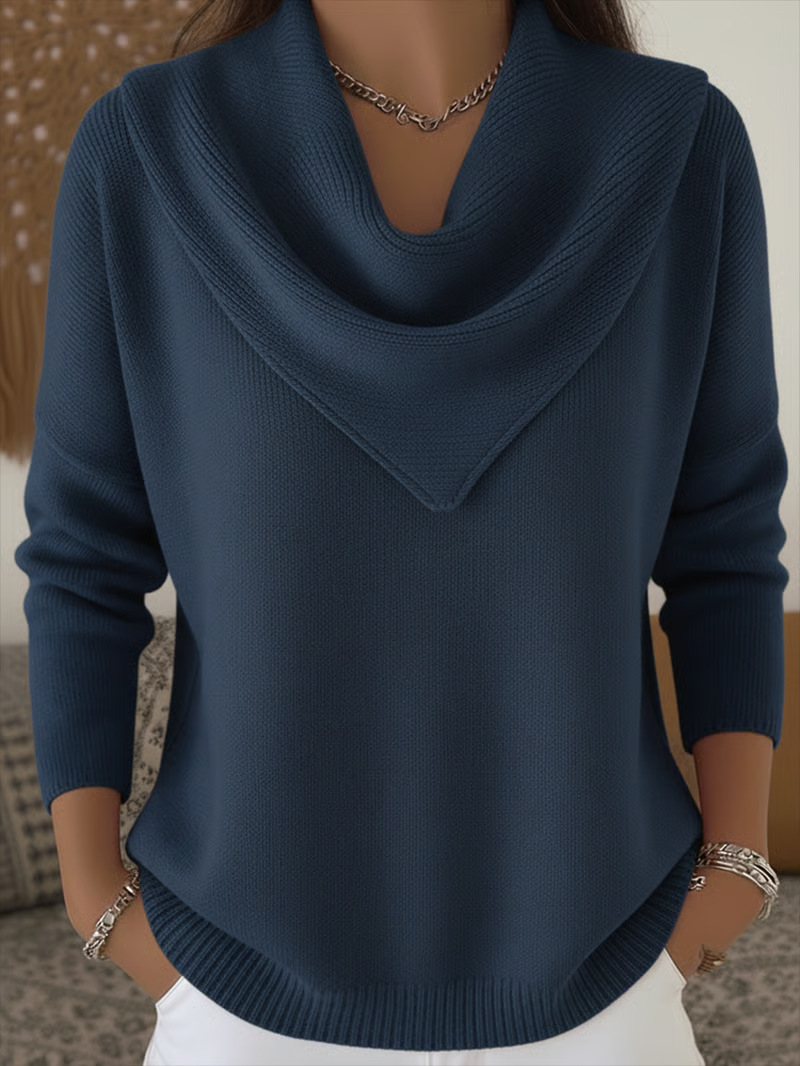 Women's Loose Solid Color Knit Pullover 4