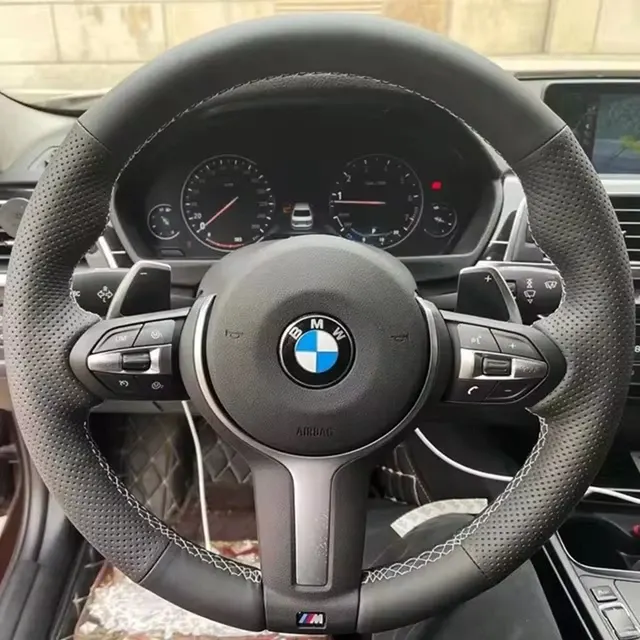 Microfiber Leather Steering Wheel Cover for BMW 2