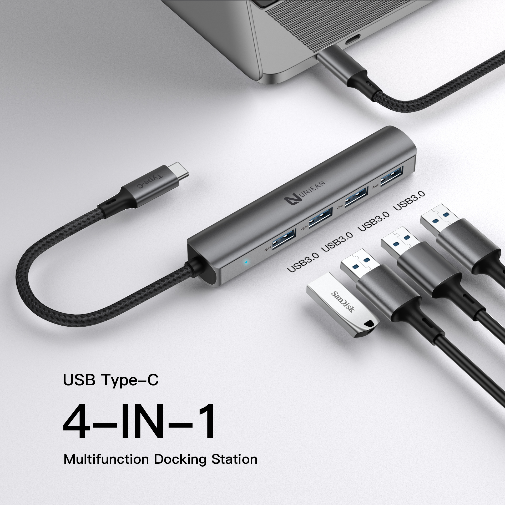 4-in-1 USB-C Hub Docking Station 3